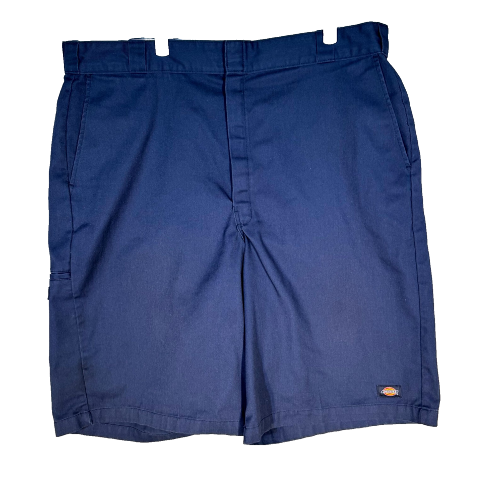 Dickies Work Shorts Mens 42 Navy Regular Fit Flat Front Utility Cargo Cotton